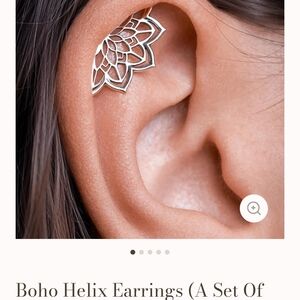 Silver Boho Helix Earrings